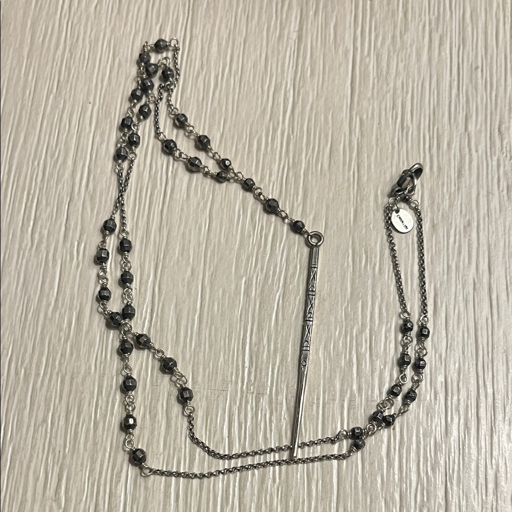Chan Luu Silver and Black Beaded Necklace